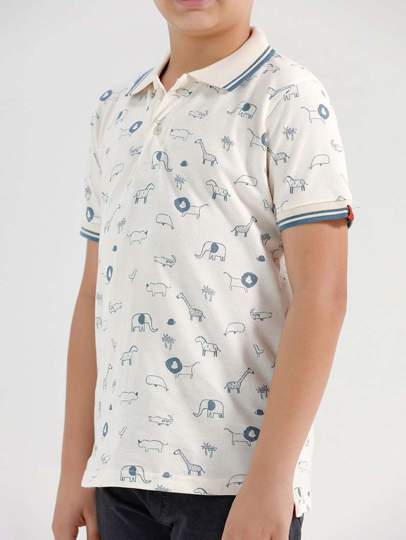 Boys Printed Short Sleeve Polo T-shirt - 22272346 -  Standard Image - 3