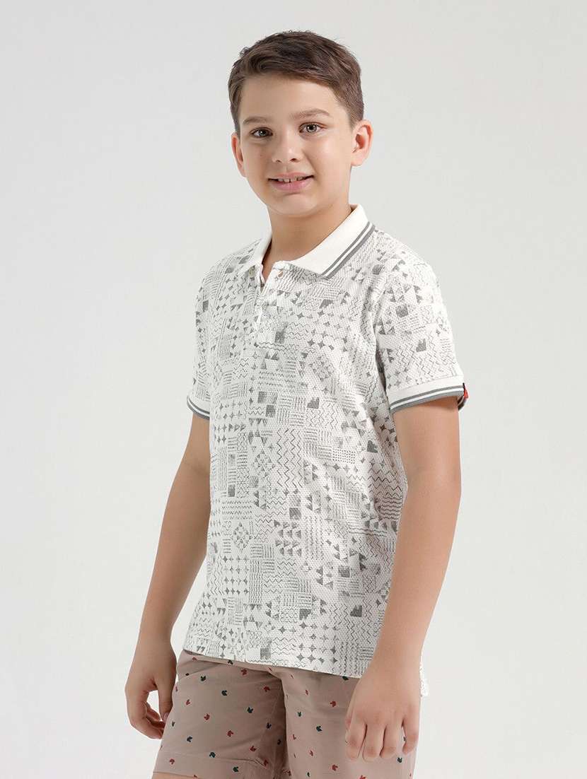 boys printed short sleeve polo tee