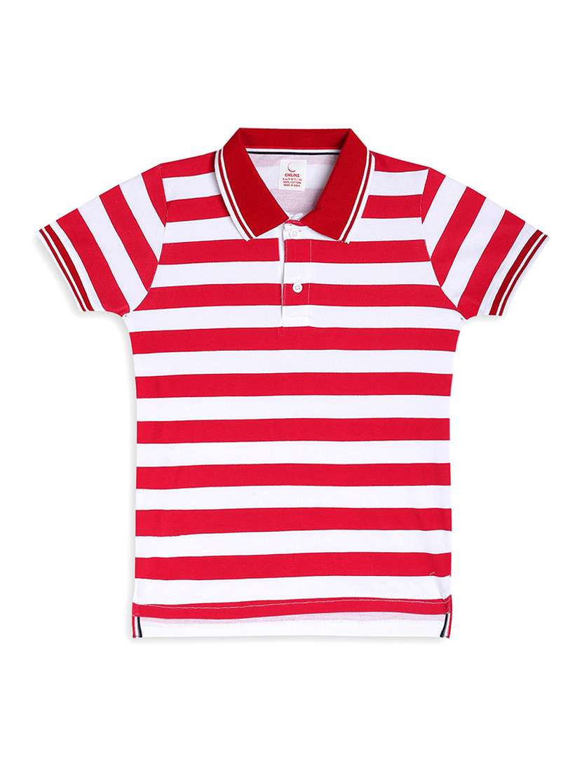 boys striped short sleeve polo t-shirt