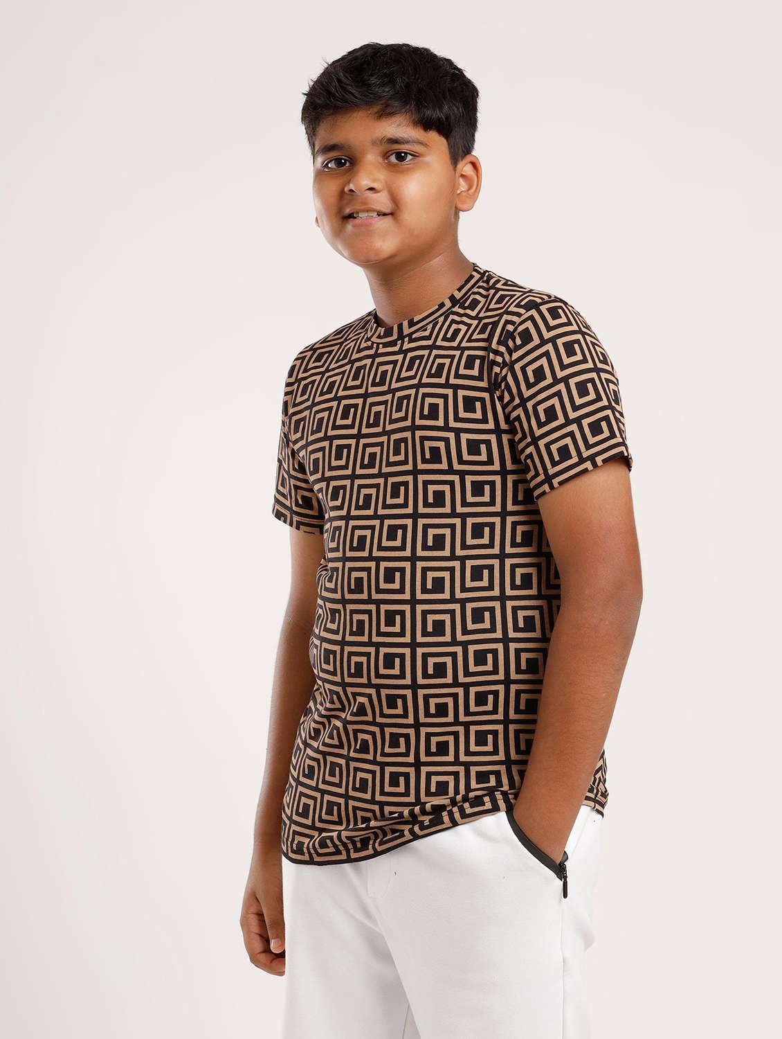 boys printed short sleeve polo t-shirt