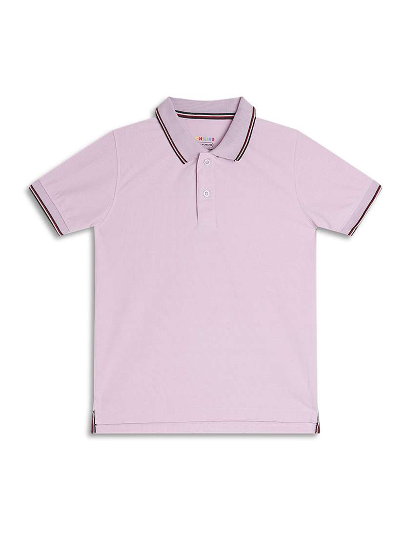 boys solid short sleeve polo t-shirt