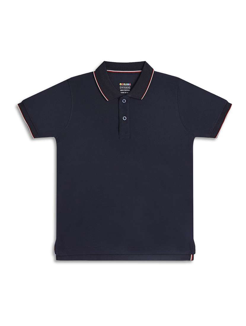 boys solid short sleeve polo t-shirt