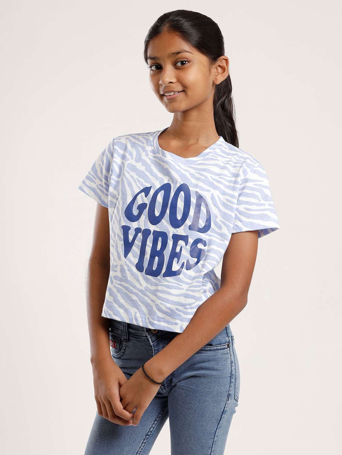 girls printed short sleeve tee