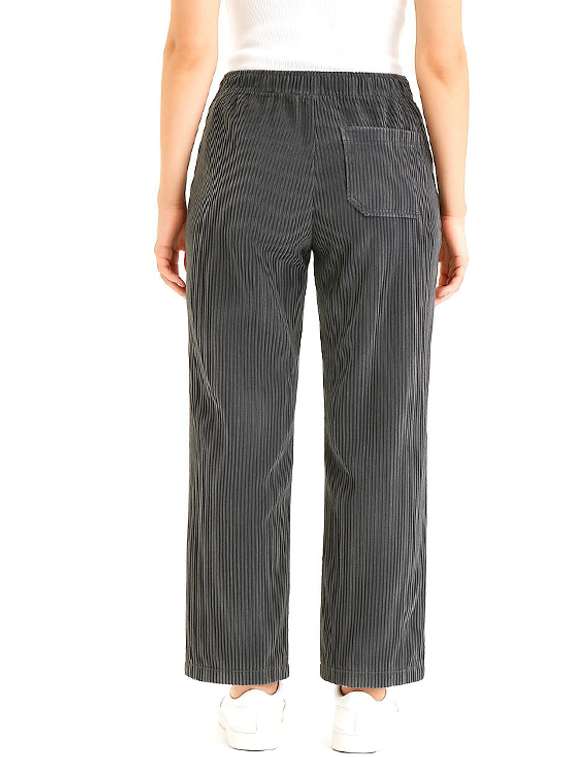 women solid mid rise straight trouser - 22272449 -  Standard Image - 3