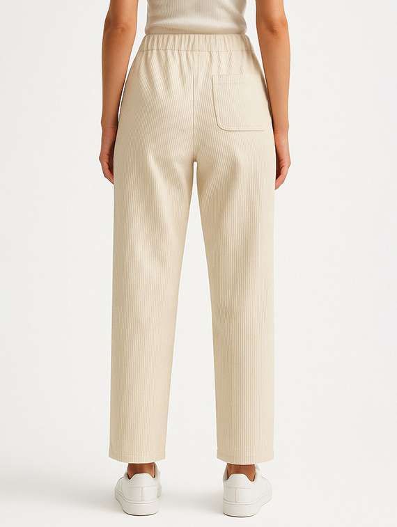 women solid mid rise straight trouser - 22272453 -  Standard Image - 3