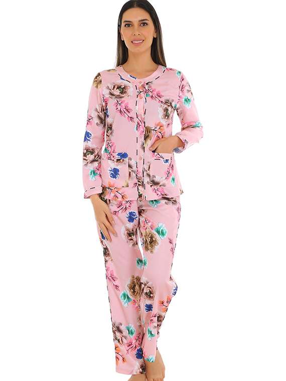women printed nightwear pyjama set