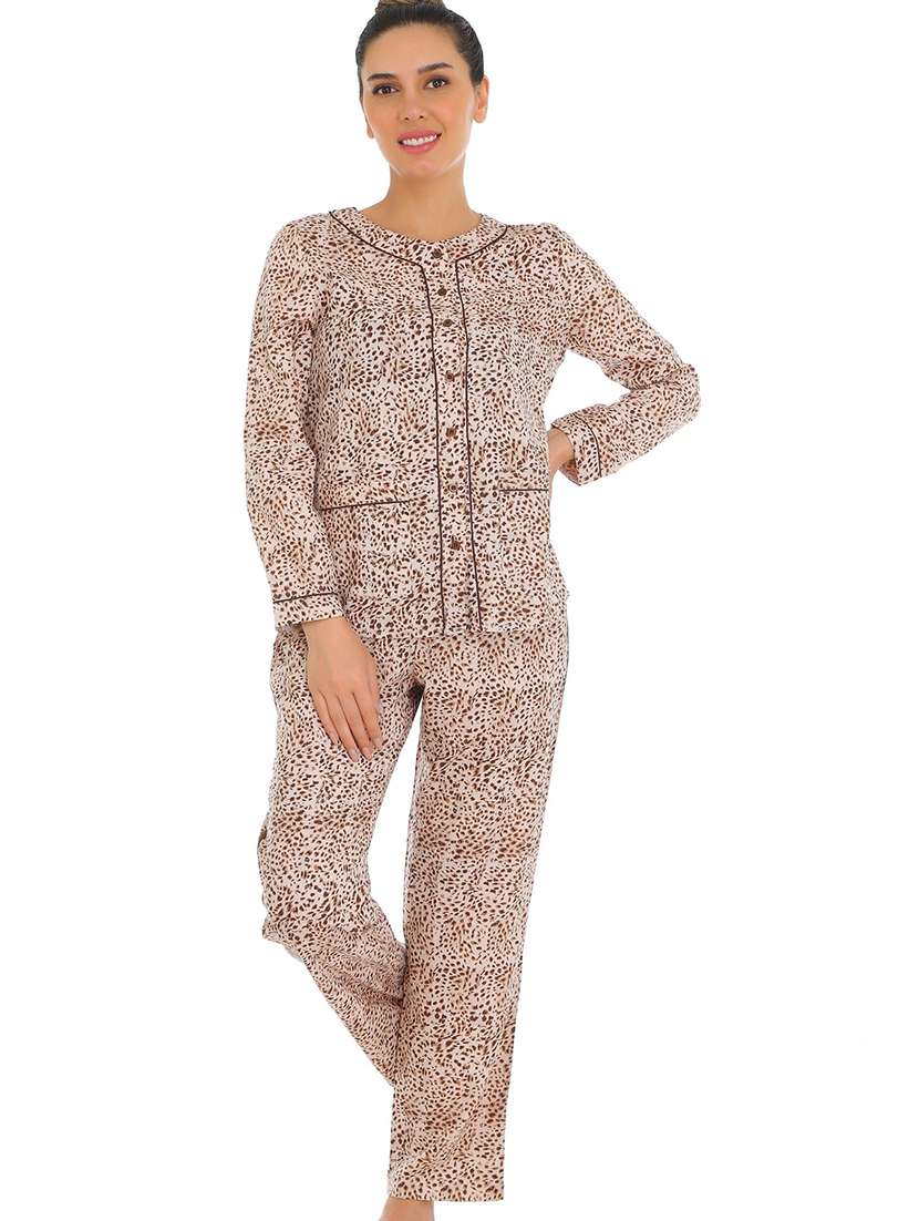 women printed nightwear pyjama set