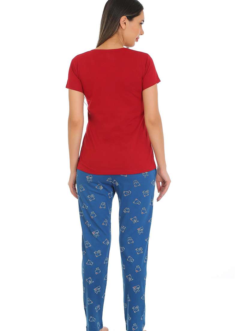 women printed nightwear pyjama set - 22272477 -  Standard Image - 3