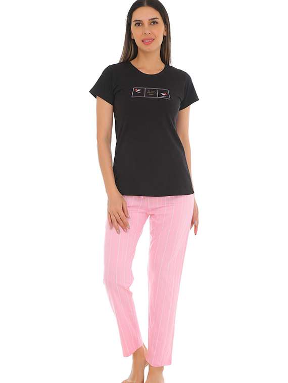 women printed nightwear pyjama set