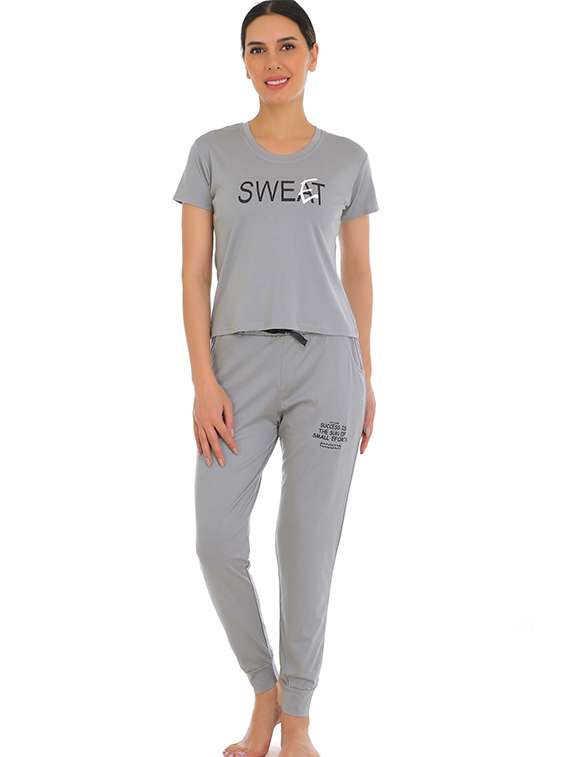 women printed nightwear pyjama set