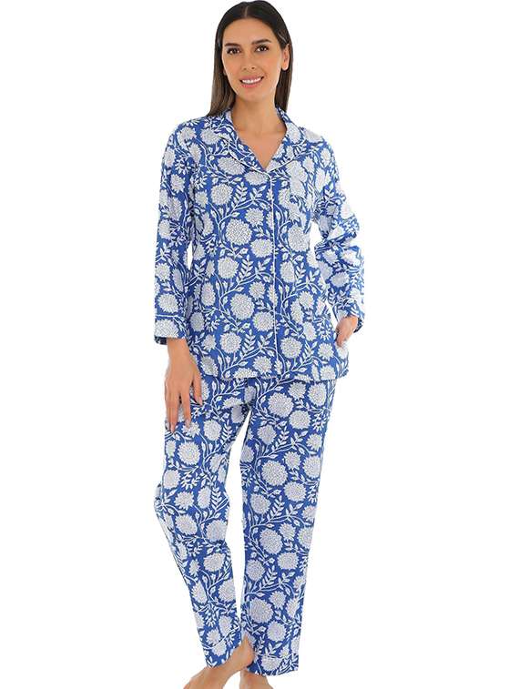 women printed nightwear pyjama set