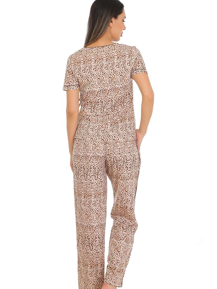 women printed nightwear pyjama set - 22272494 -  Standard Image - 3