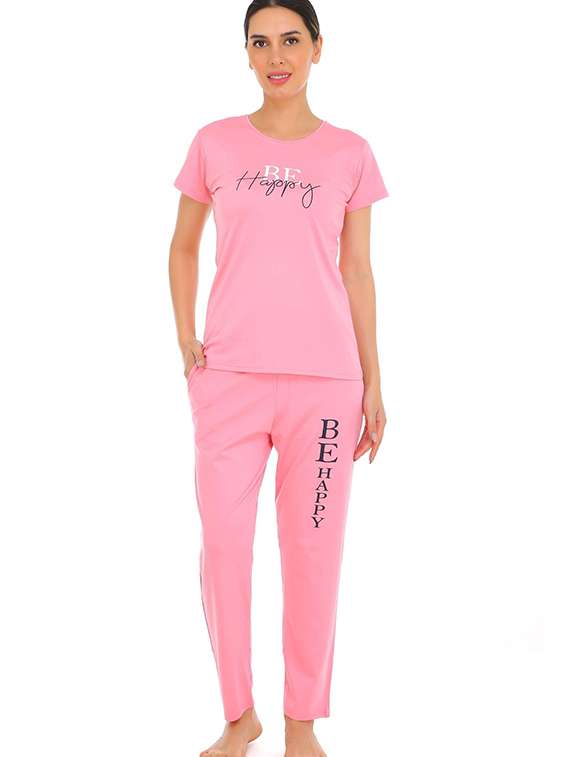 women printed nightwear pyjama set