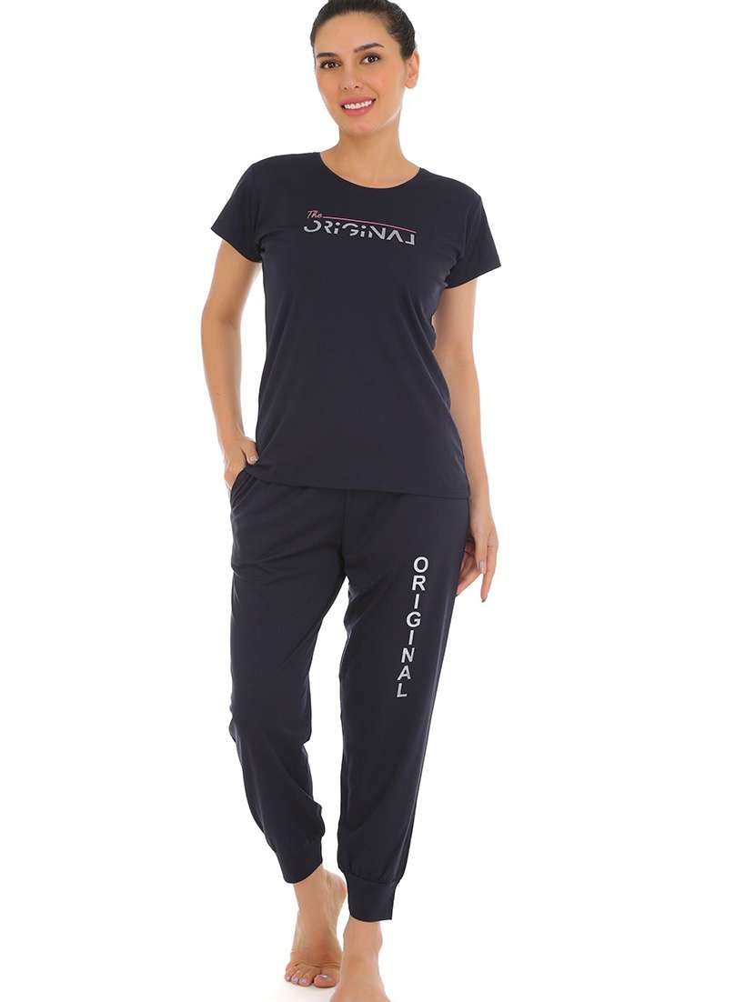 women printed nightwear pyjama set