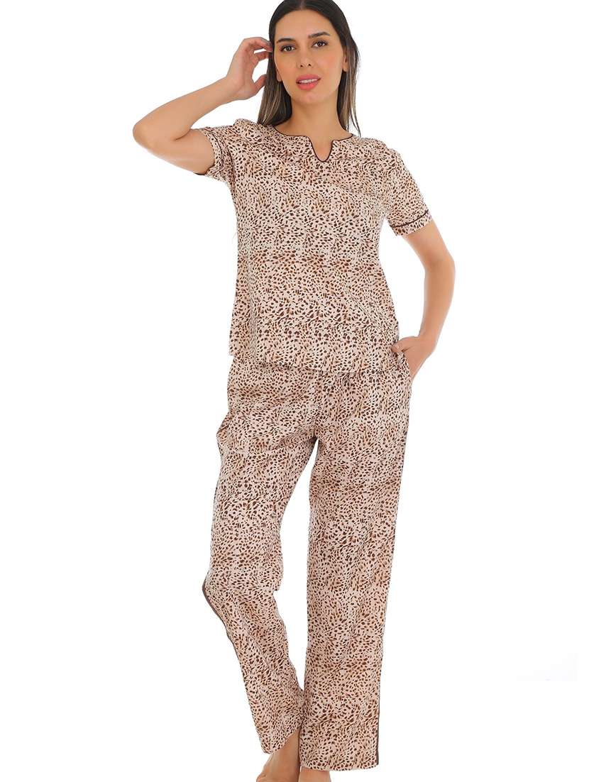 women printed nightwear pyjama set