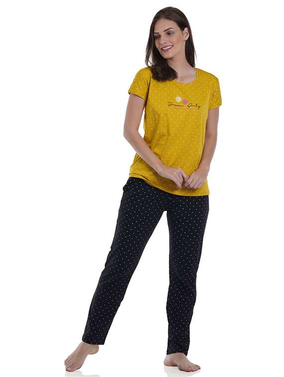 women printed nightwear pyjama set