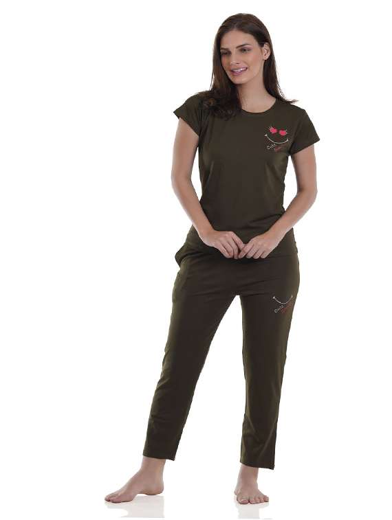 women printed nightwear pyjama set