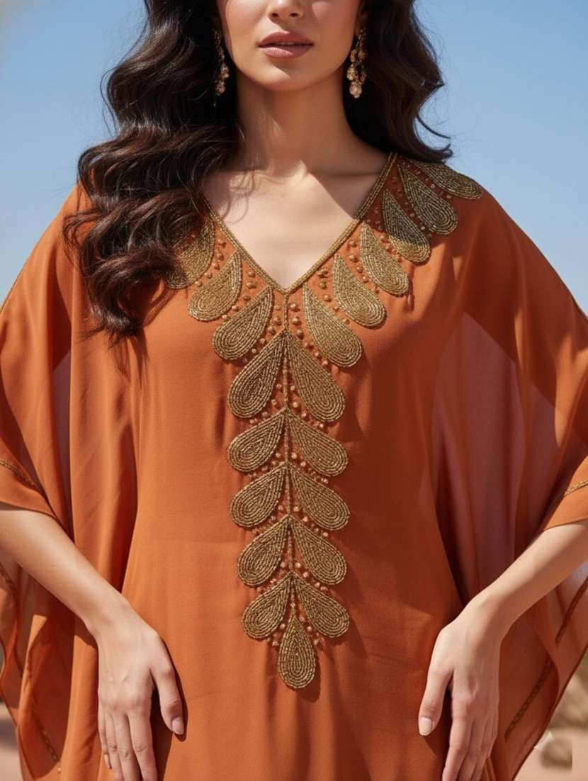 women embroidered kimono sleeve kaftan kurta - 22272569 -  Standard Image - 3