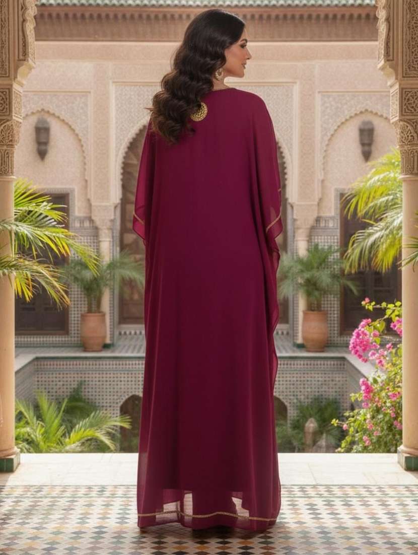 women embroidered kimono sleeve kaftan dress - 22272573 -  Standard Image - 3