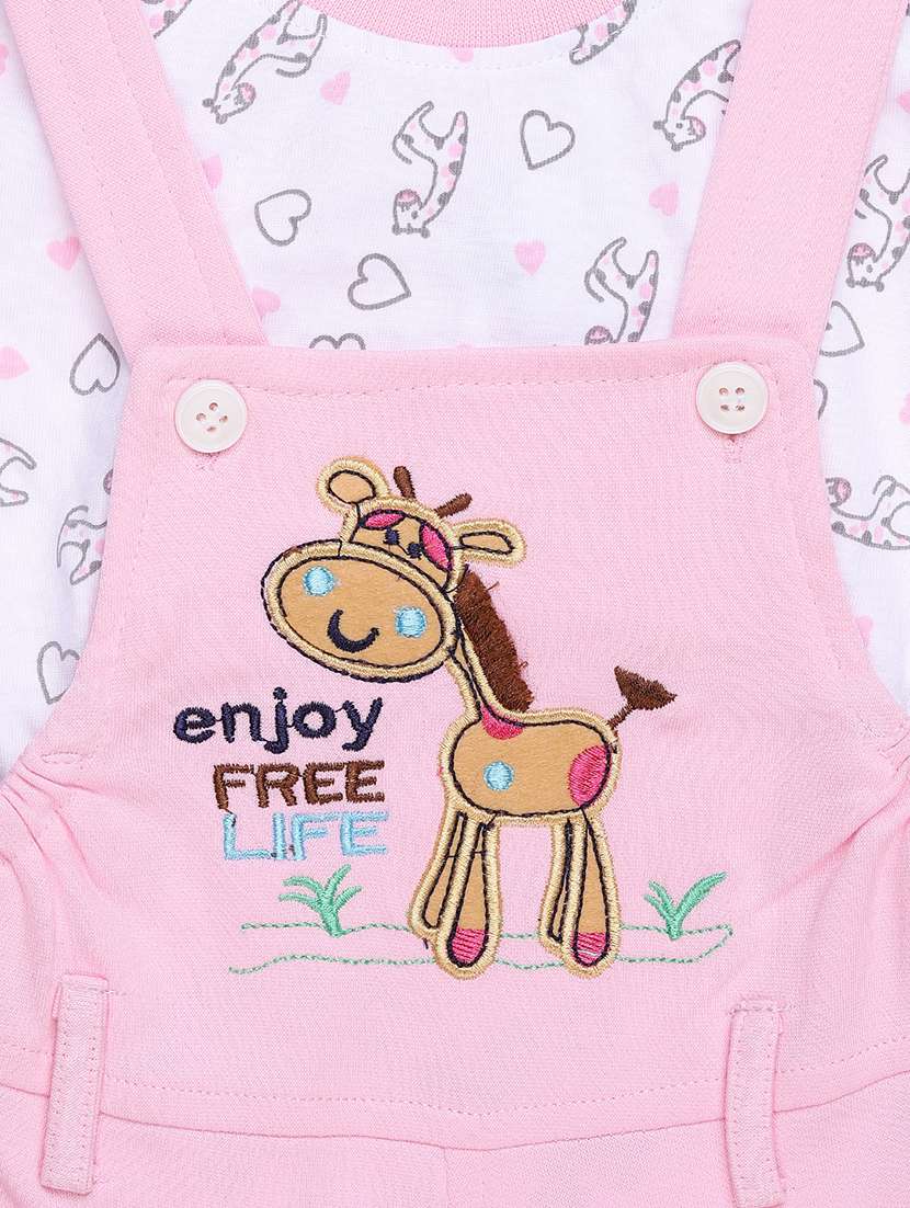 pink cotton dungarees twin sets & dungree - 22272622 -  Standard Image - 3