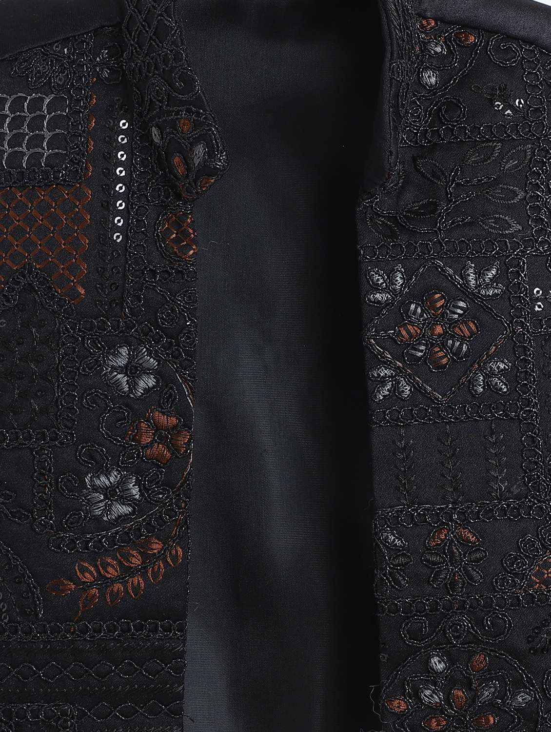 boys embroidered long sleeve sherwani set - 22272688 -  Standard Image - 5