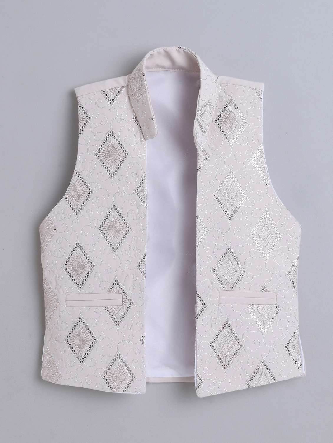 boys embroidered long sleeve sherwani set - 22272695 -  Standard Image - 3