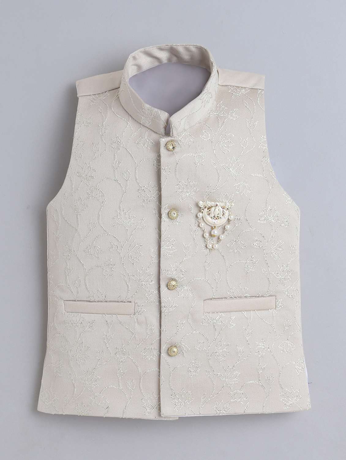 boys embroidered long sleeve sherwani set - 22272702 -  Standard Image - 3