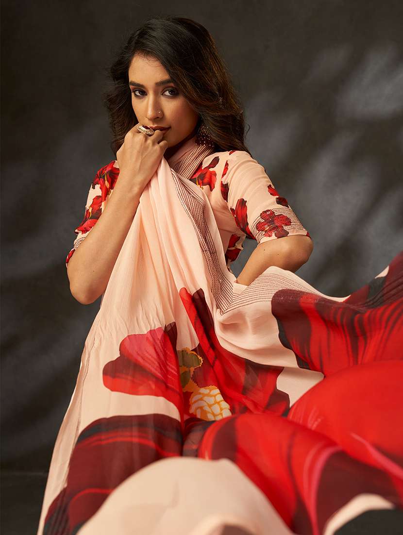 women floral printed saree with blouse - 22272715 -  Standard Image - 3