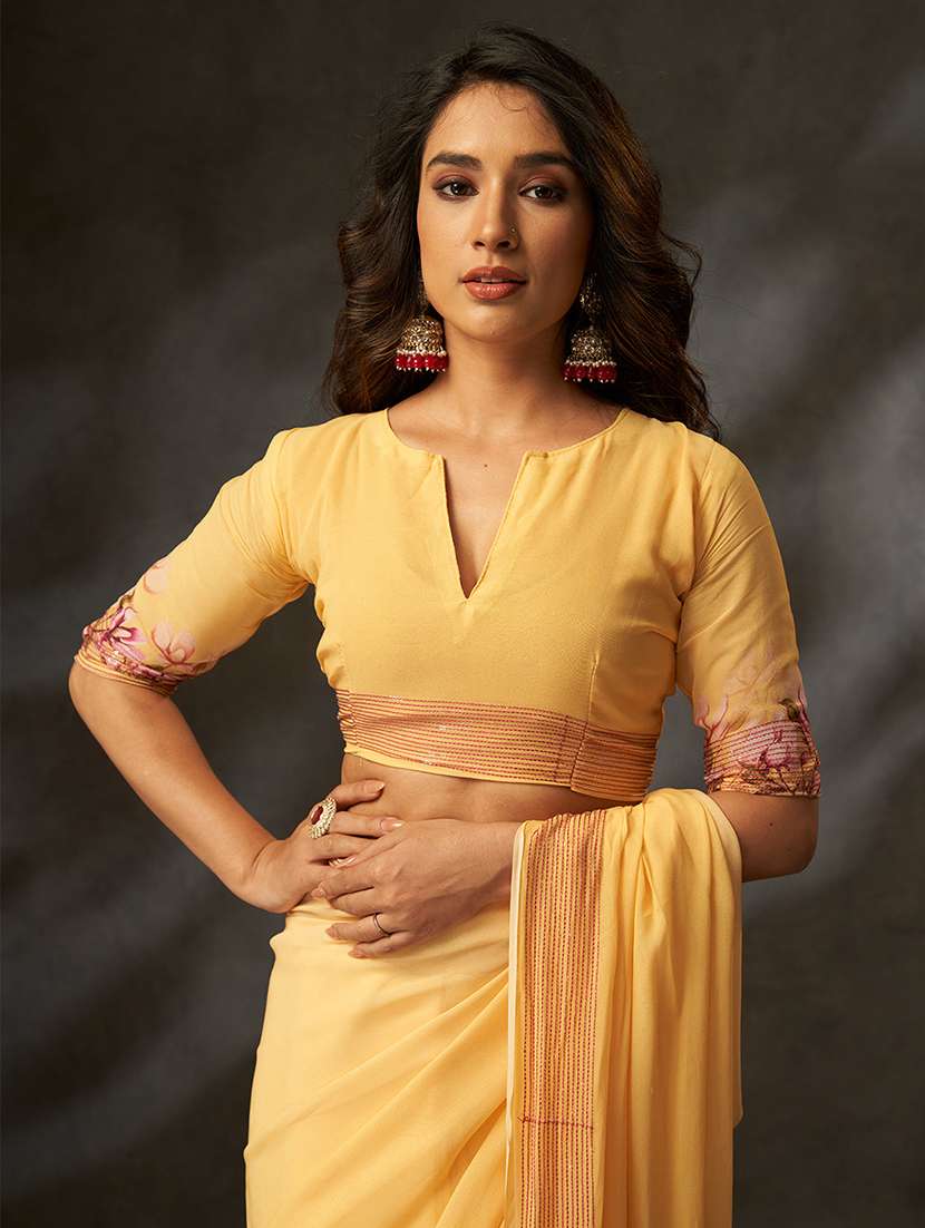 women floral printed saree with blouse - 22272718 -  Standard Image - 3