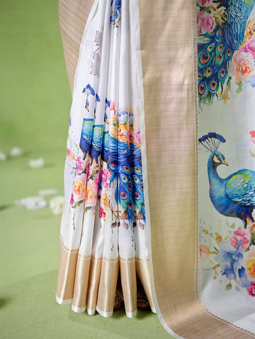 women printed casual wear saree with blouse - 22272723 -  Standard Image - 5