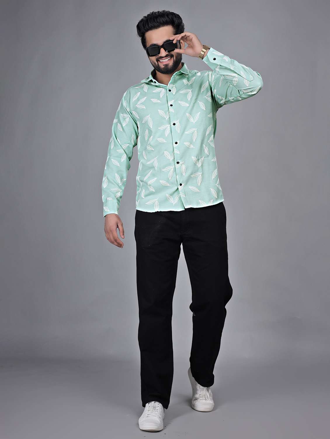 men printed long sleeve regular fit casual shirt - 22272728 -  Standard Image - 3