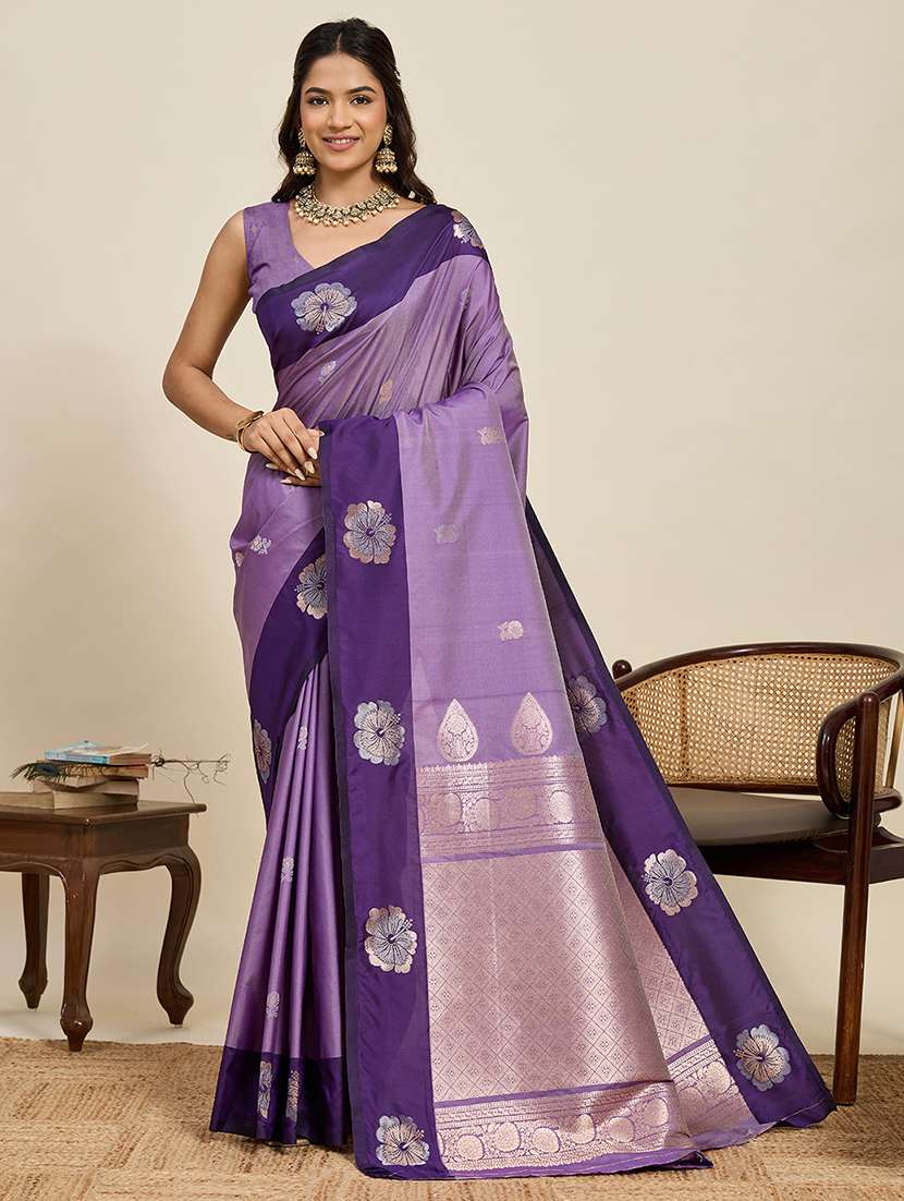 women self design banarasi saree with blouse