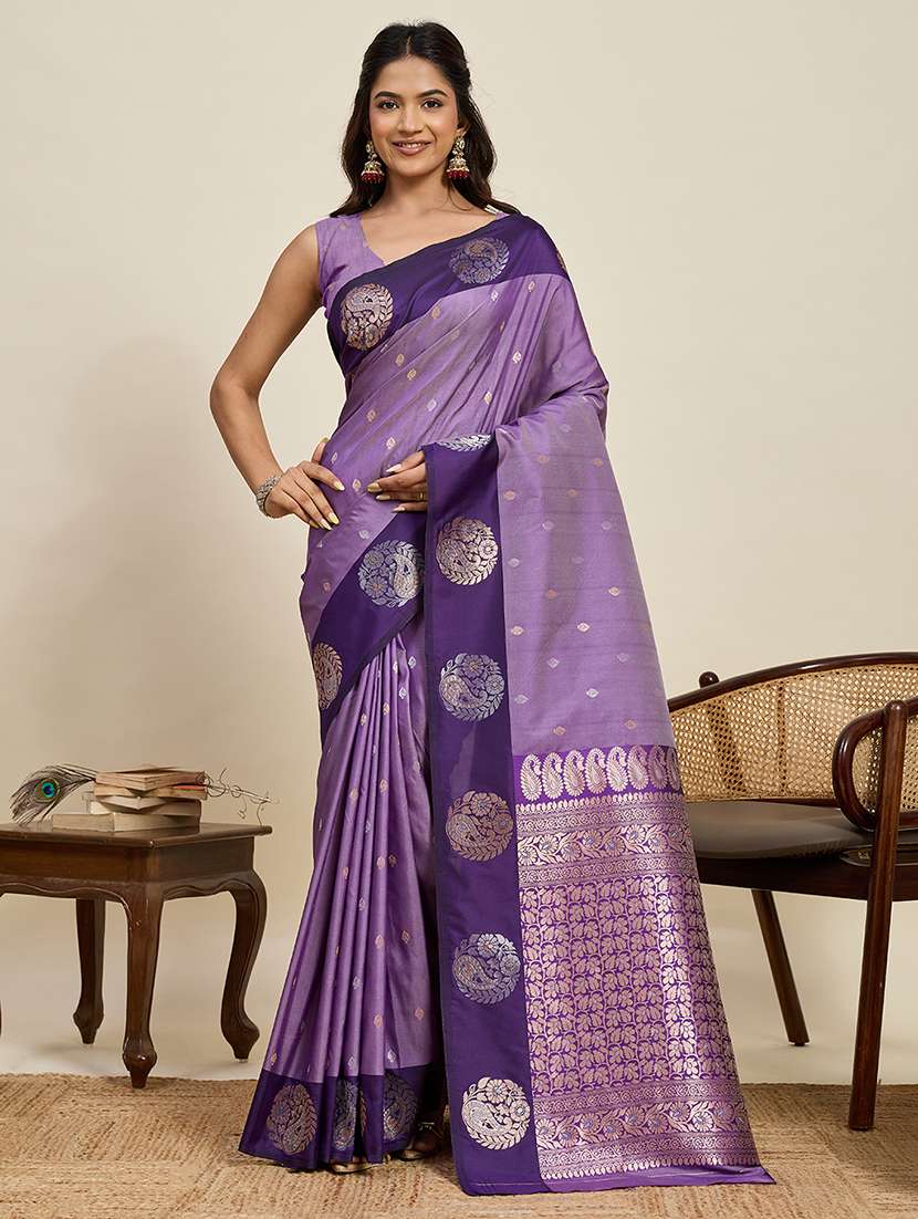 women self design banarasi saree with blouse
