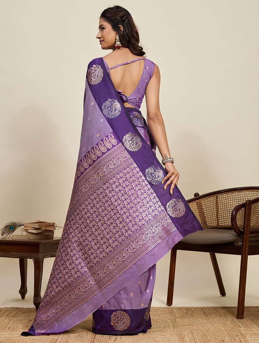 women self design banarasi saree with blouse - 22272761 -  Standard Image - 3