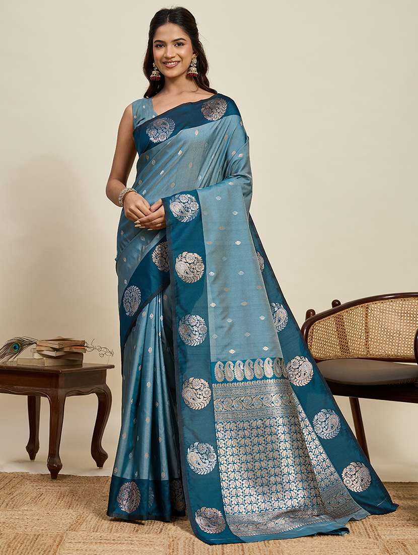 women self design banarasi saree with blouse