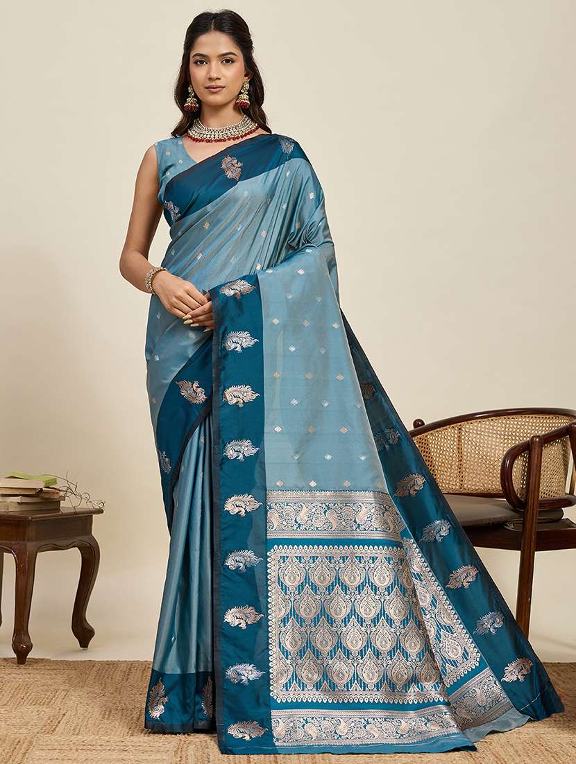 women self design banarasi saree with blouse