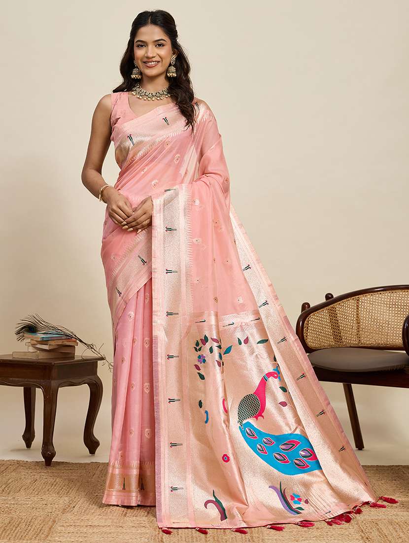 women self design paithani saree with blouse