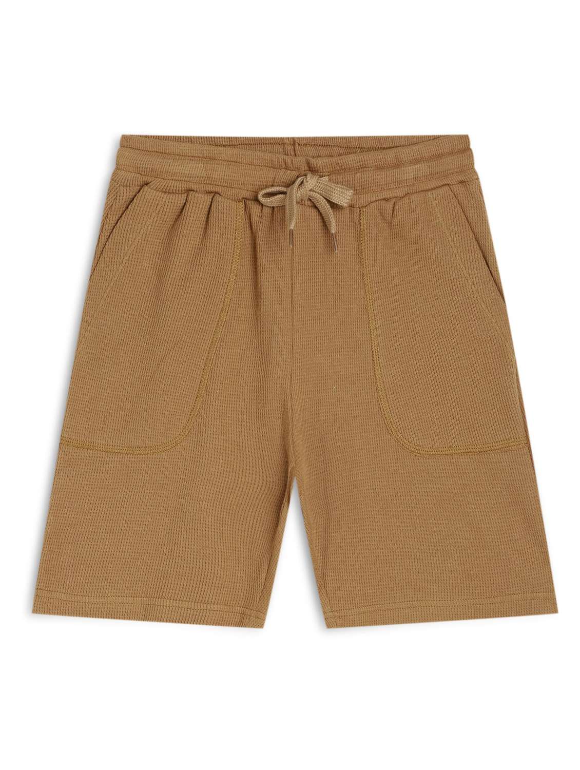 boys solid mid rise shorts