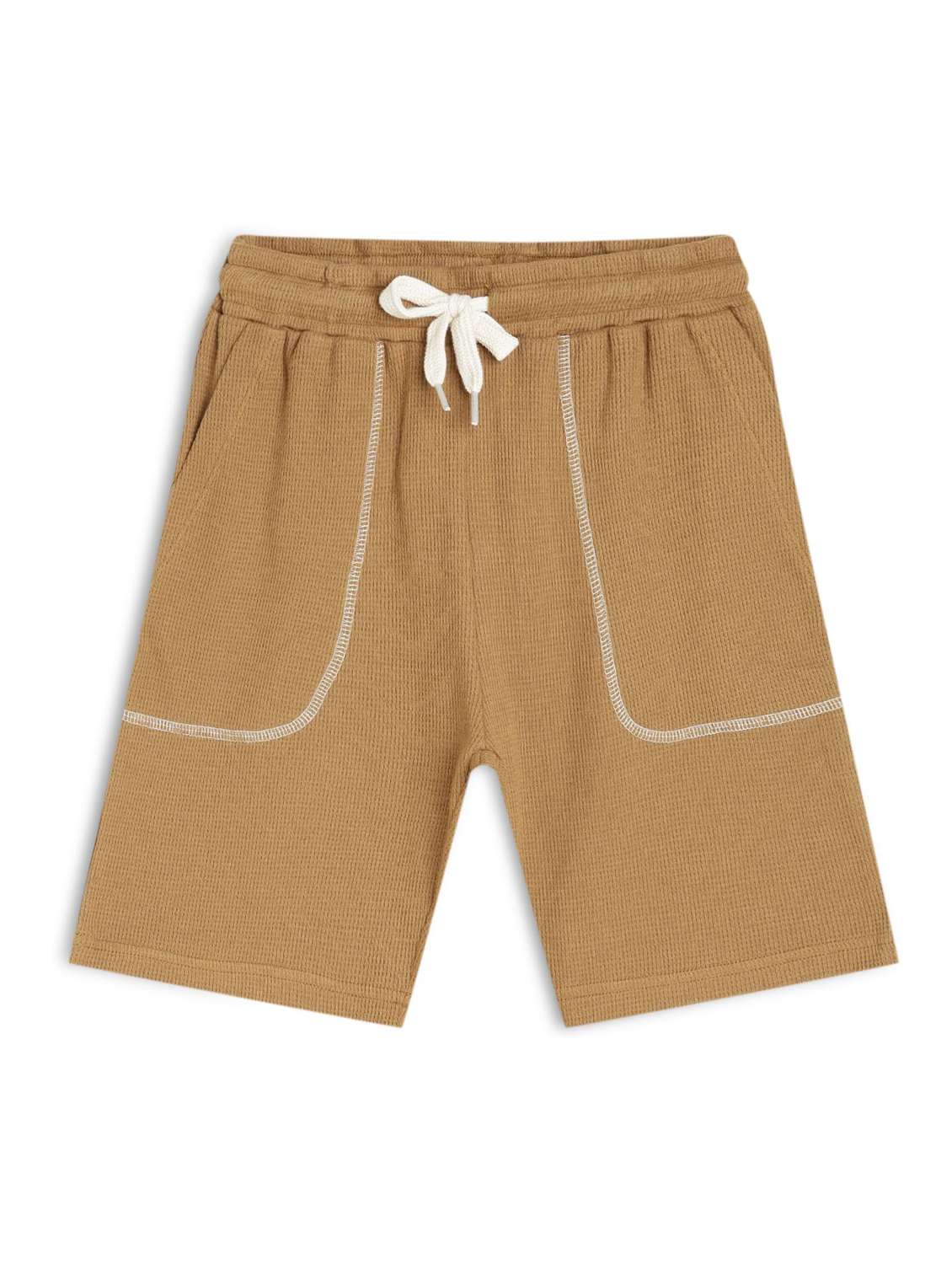 boys solid mid rise shorts