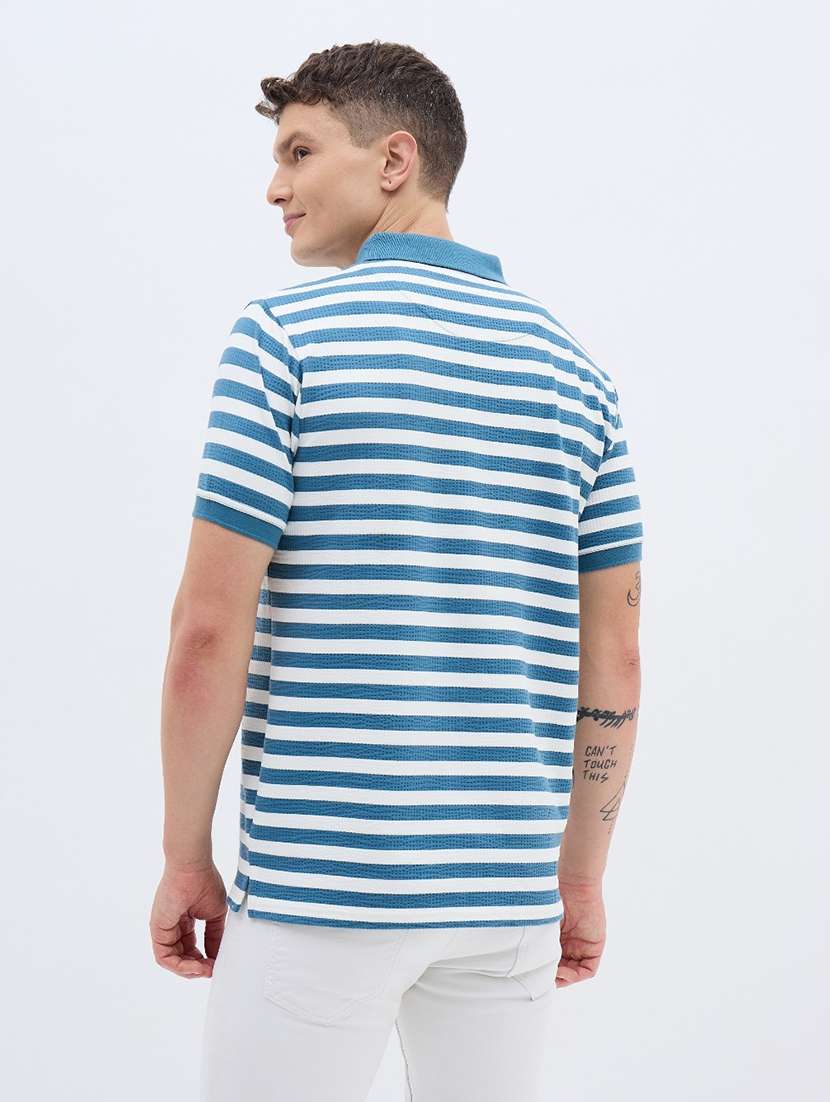 men striped short sleeve regular fit polo t-shirt - 22272858 -  Standard Image - 3