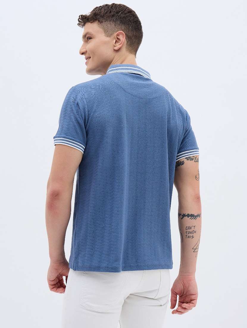 men self design short sleeve regular fit polo t-shirt - 22272860 -  Standard Image - 3