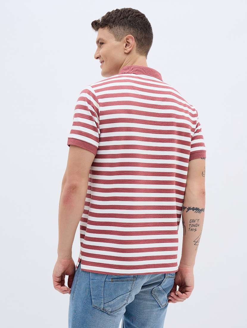 men striped short sleeve regular fit polo t-shirt - 22272861 -  Standard Image - 3