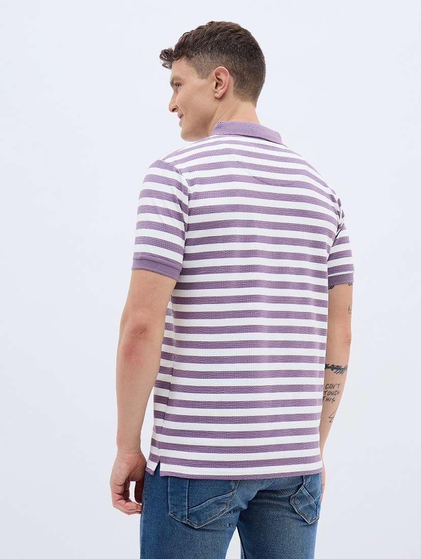 men striped short sleeve regular fit polo t-shirt - 22272863 -  Standard Image - 3