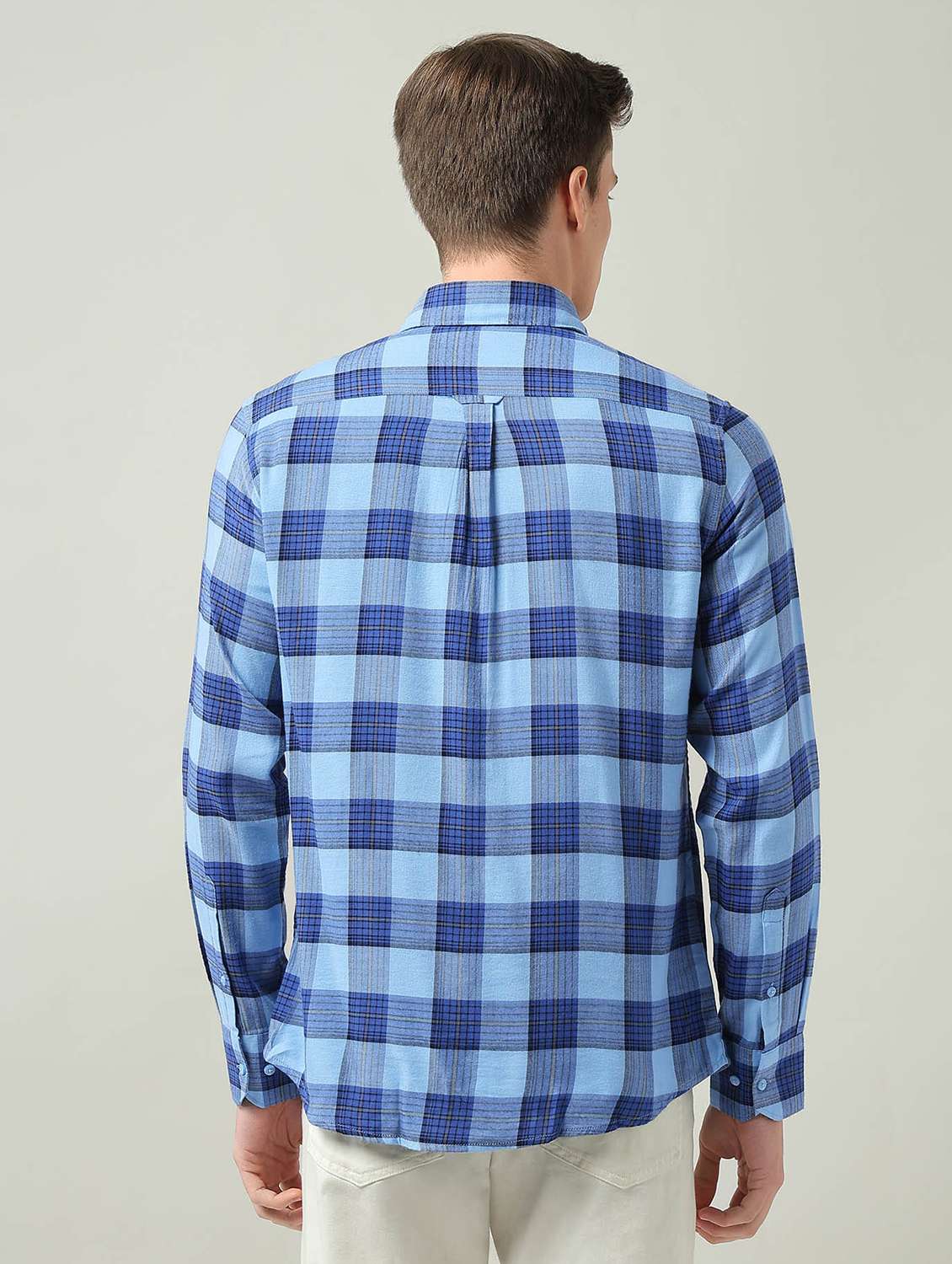 men checkered long sleeve regualr fit casual shirt - 22272865 -  Standard Image - 3