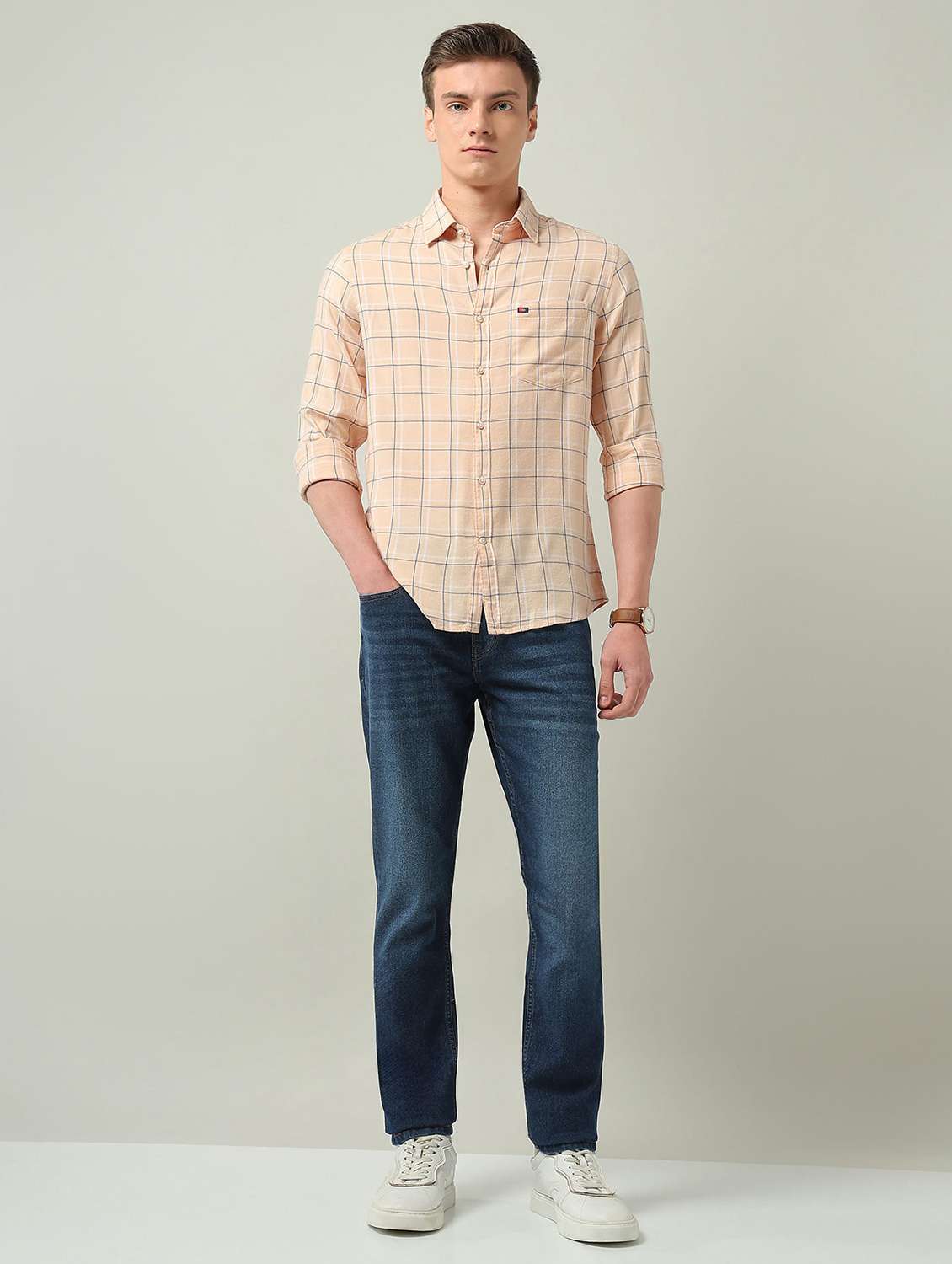 men checkered long sleeve regualr fit casual shirt - 22272867 -  Standard Image - 5