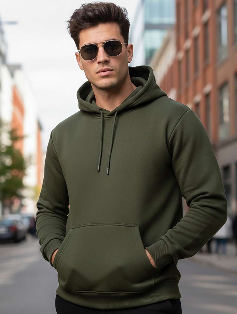 men solid long sleeve regular fit sweatshirt