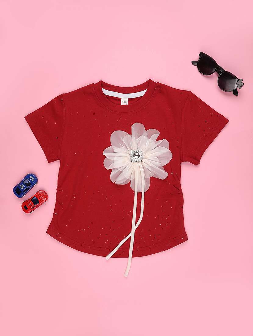 girls self designed short sleeve tee