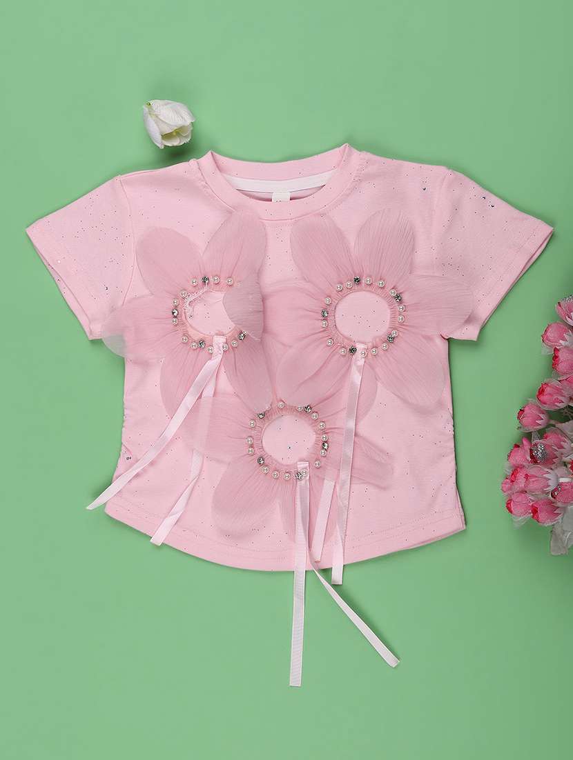 girls self designed short sleeve tee