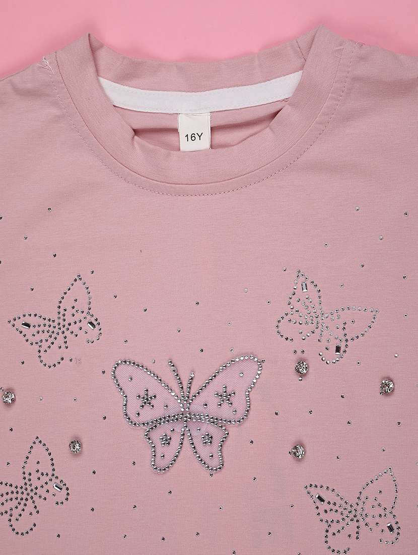 girls embellished short sleevfr tee - 22273117 -  Standard Image - 3