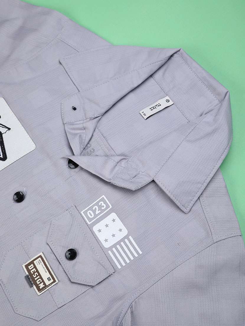 boys printed collared long sleeve shirt - 22273119 -  Standard Image - 3